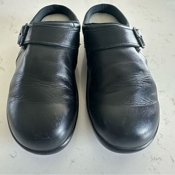 SAS Clogs Slip On Shoes Womens Size 6.5 Black Leather USA Made Tripad Comfort - Picture 9 of 10